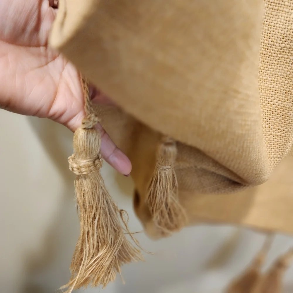 Potery Barn Tan 100% Kenaf  Runner Table cloth 20